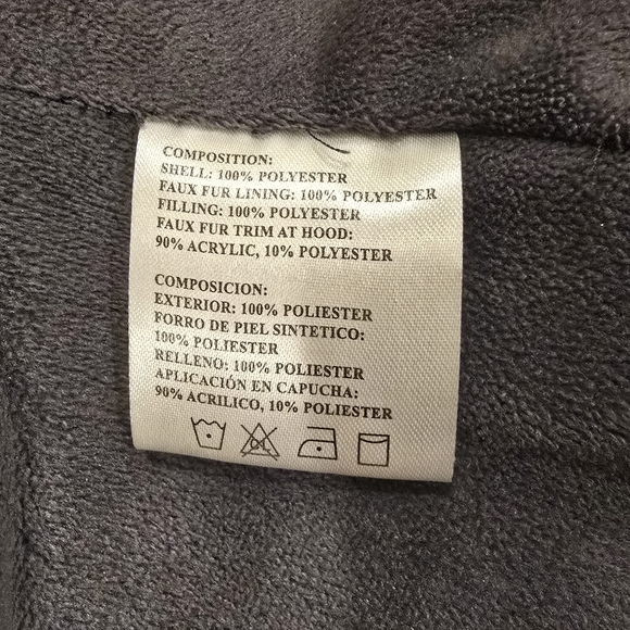 How Dare U Pocketed Zip Up Puffer Jacket with Removable Hood Thumb Hole Gray 1x. - Picture 12 of 15